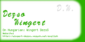 dezso wingert business card